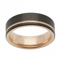 Unique Rose gold plated tungsten ring
